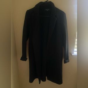 Love Tree Black Collared Trench Coat